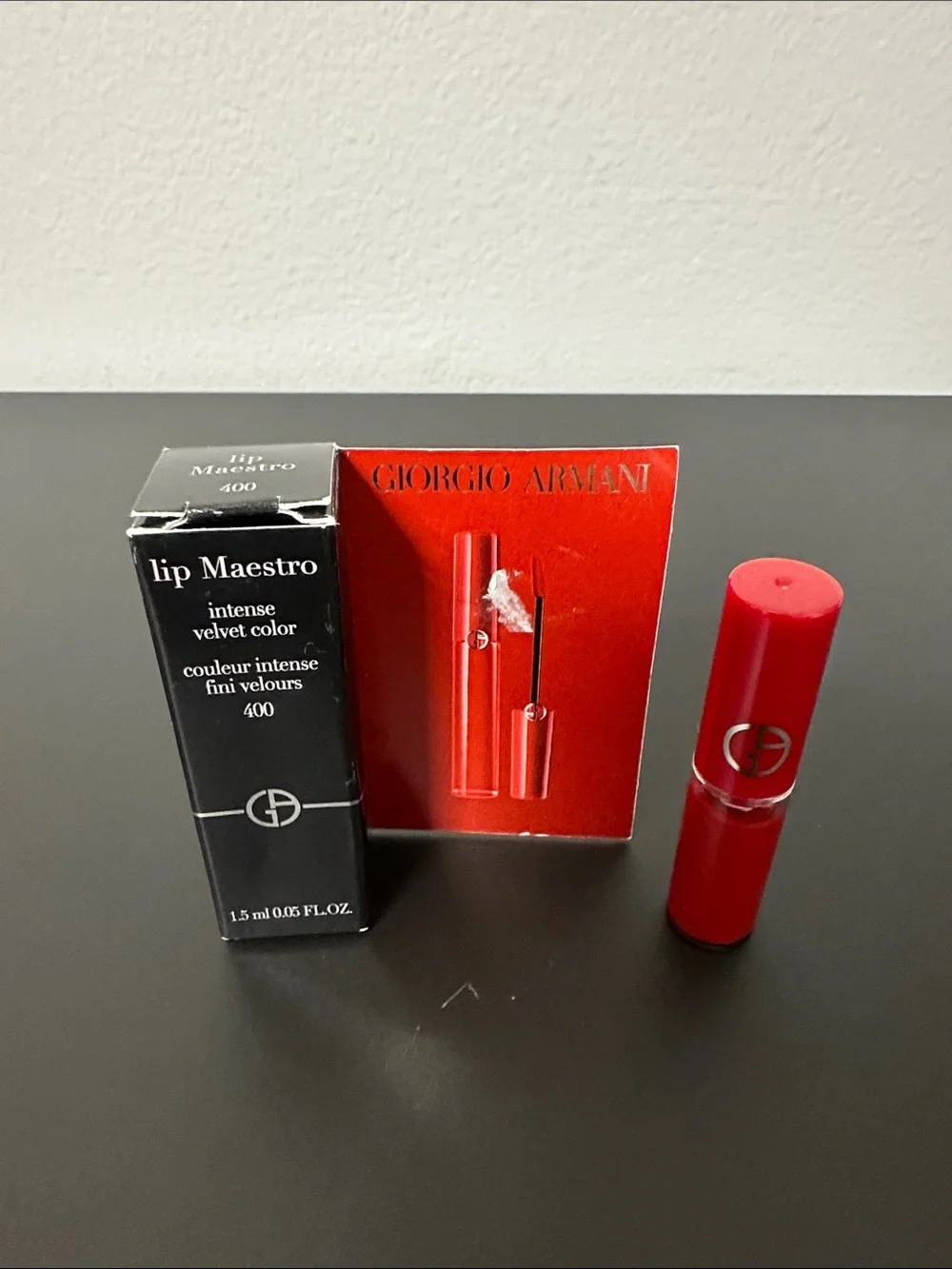 NWT Giorgio Armani Mini Lip Maestro in Intense Velvet Red - Lip Maestro 400
